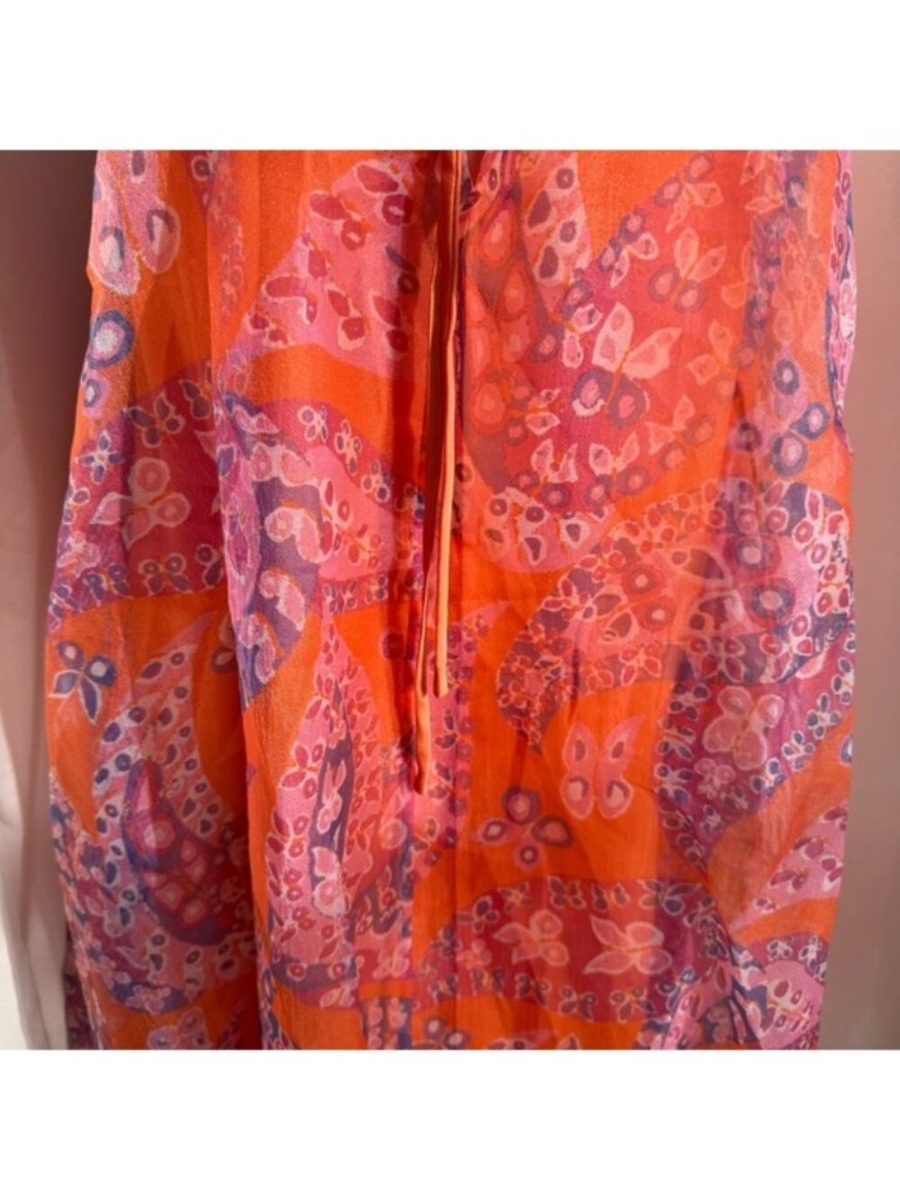 RARE NWOT STAUD Cocoon Tiered Paisley-print Organza Halter Maxi Dress sz XS - Picture 13 of 15